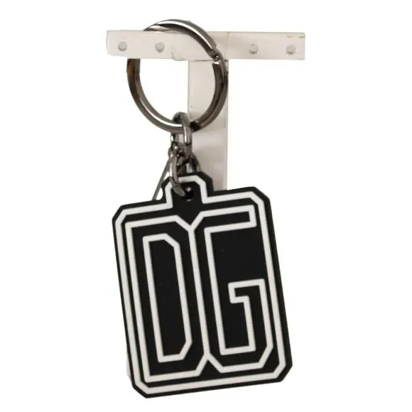 Dolce & Gabbana Elegant Silver & Rubber Designer Keyring - Picture 1 of 2